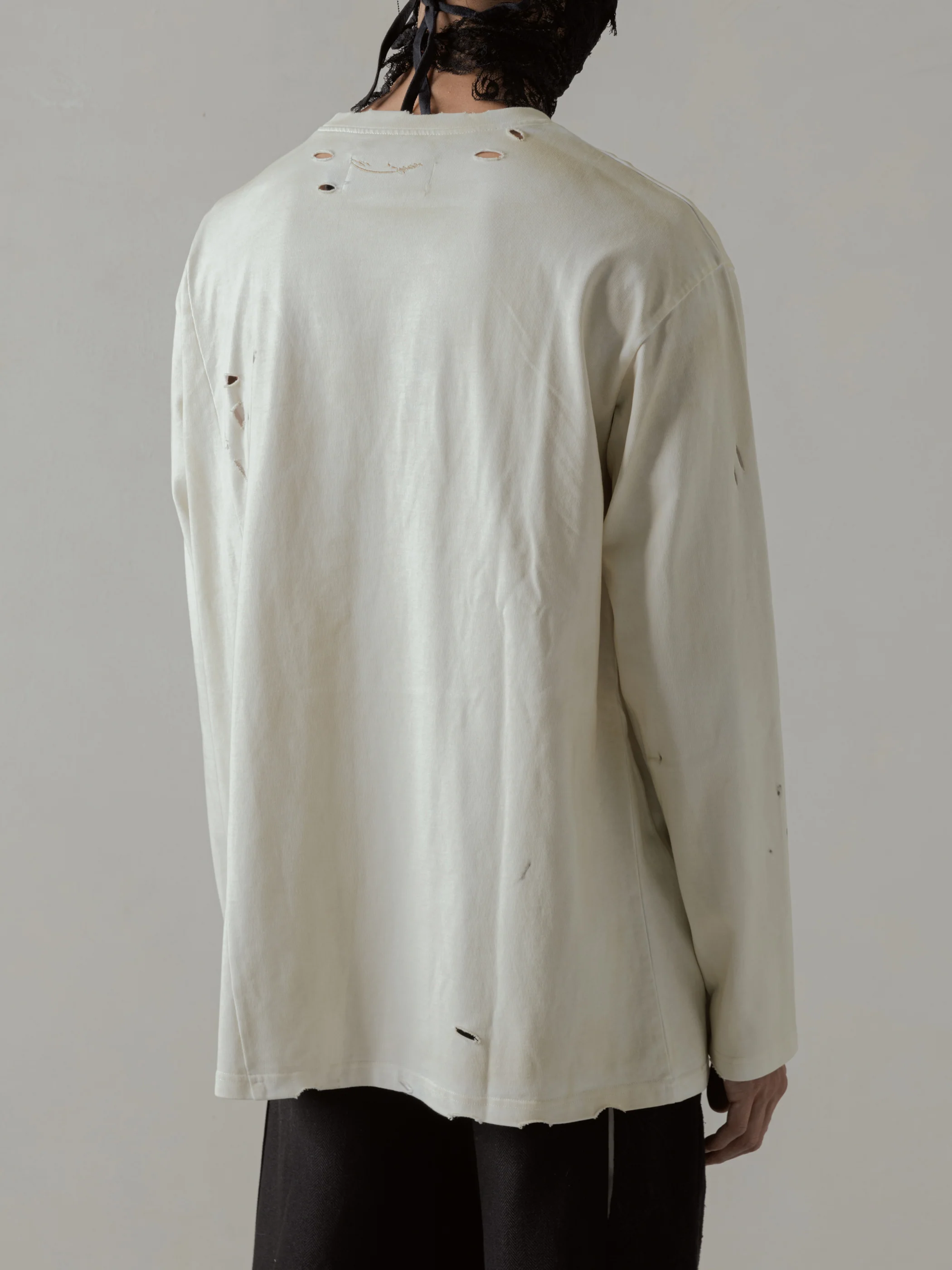 24FW｜Destroyed Tee (Beige) - Image 3