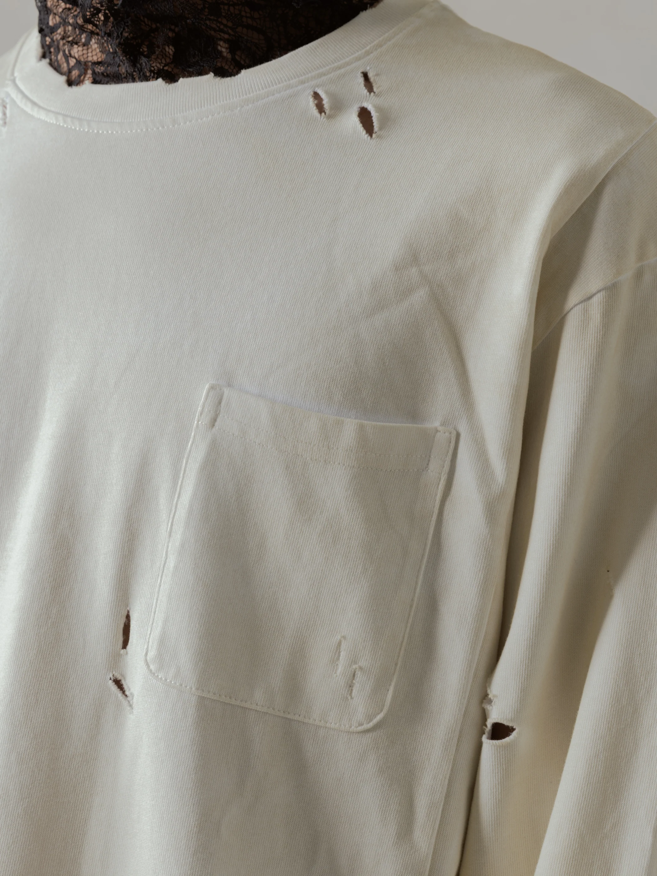 24FW｜Destroyed Tee (Beige) - Image 6