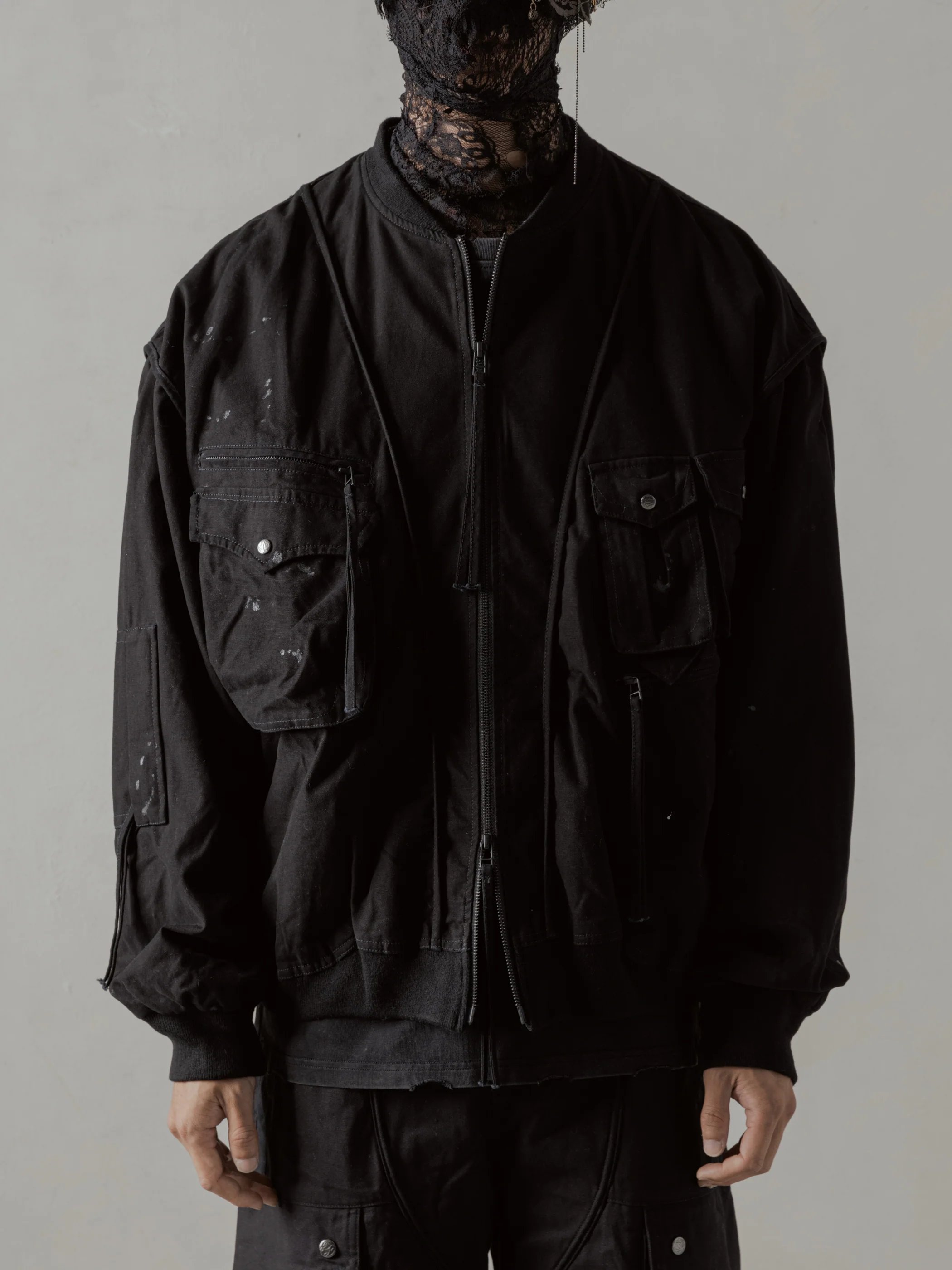 24FW｜Parachute Cargo Bomber (Black) - Image 2