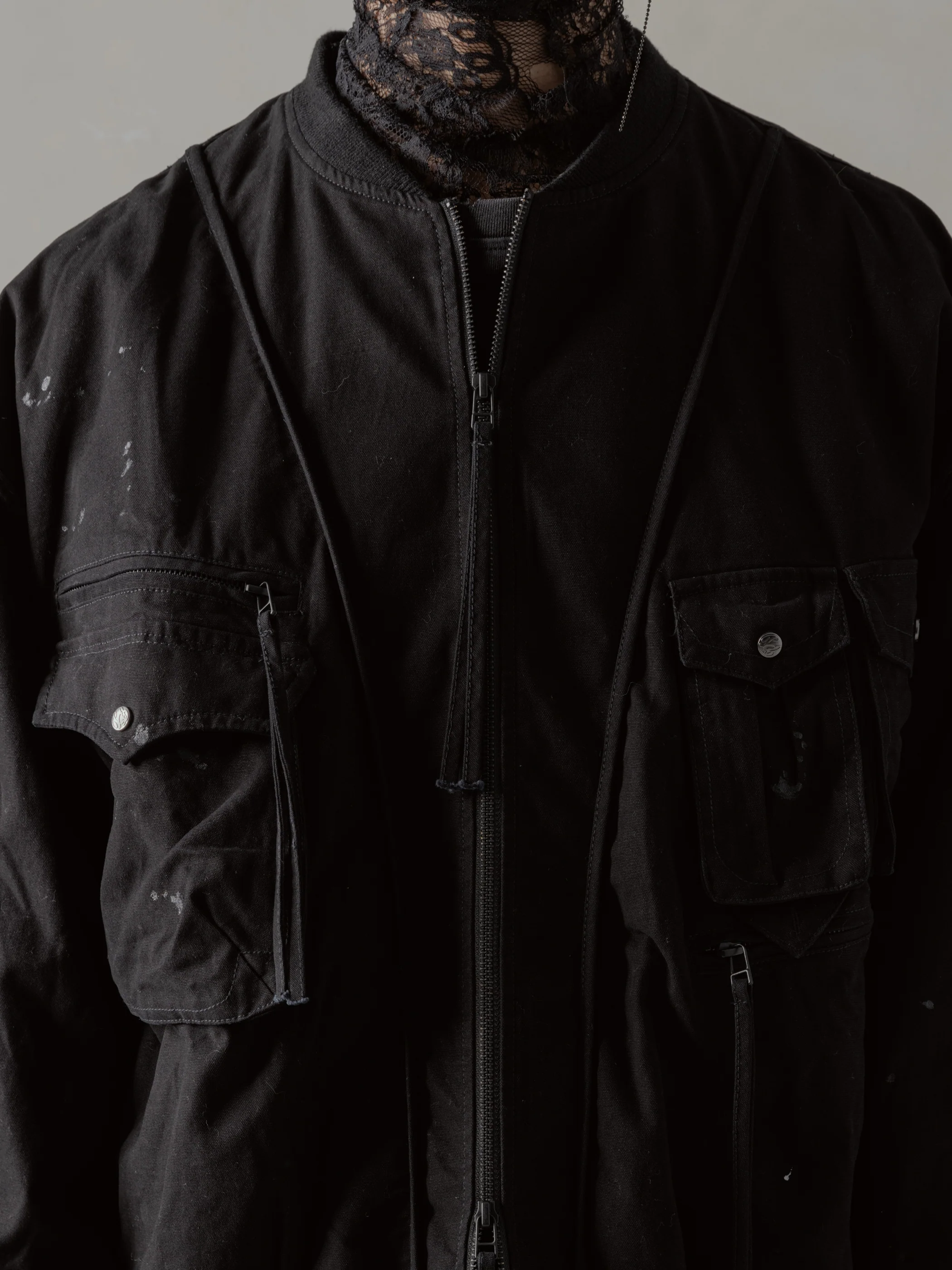 24FW｜Parachute Cargo Bomber (Black) - Image 6