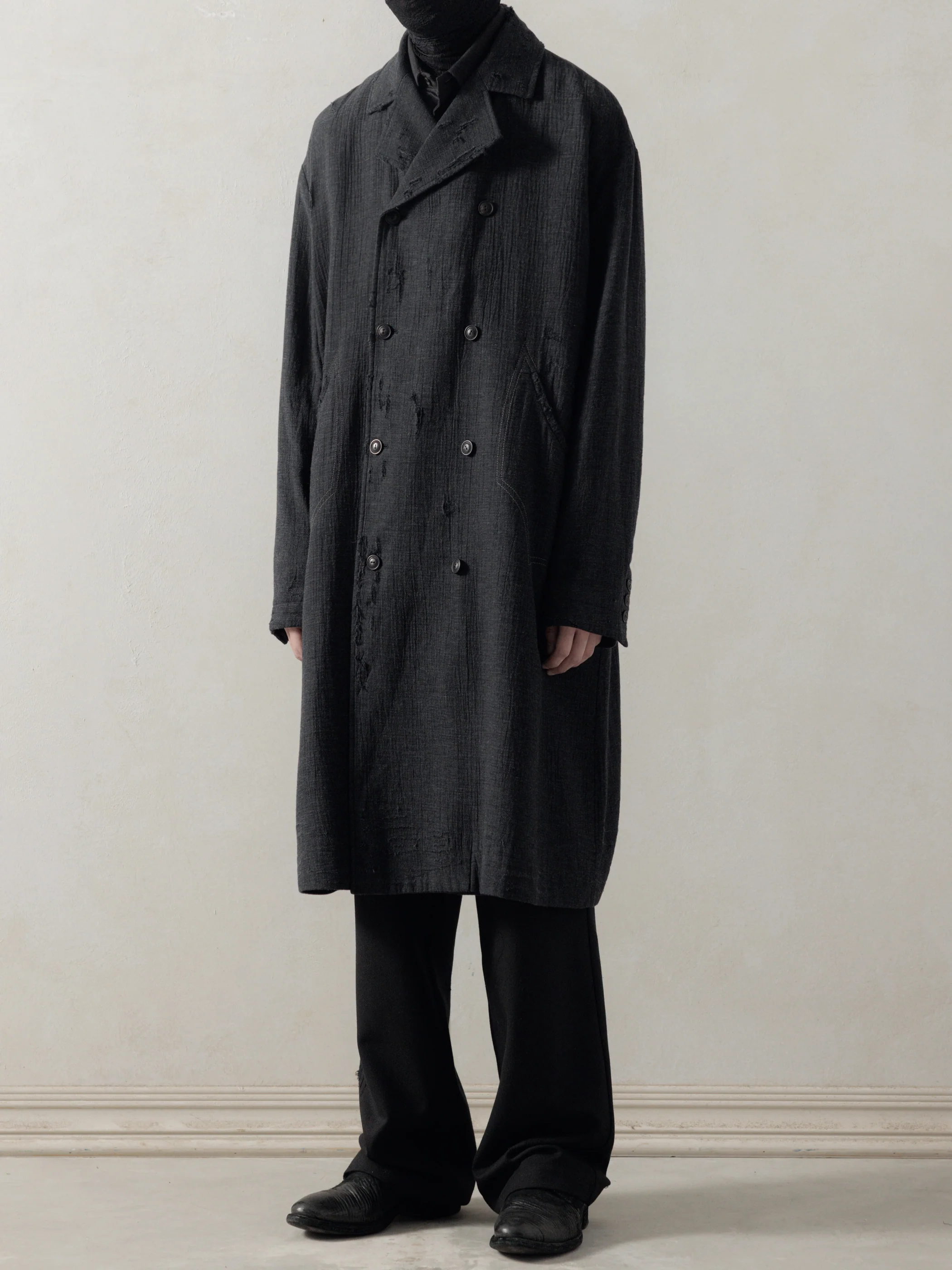 25FW｜Shepherd Double Breasted Distressed Coat - Image 2