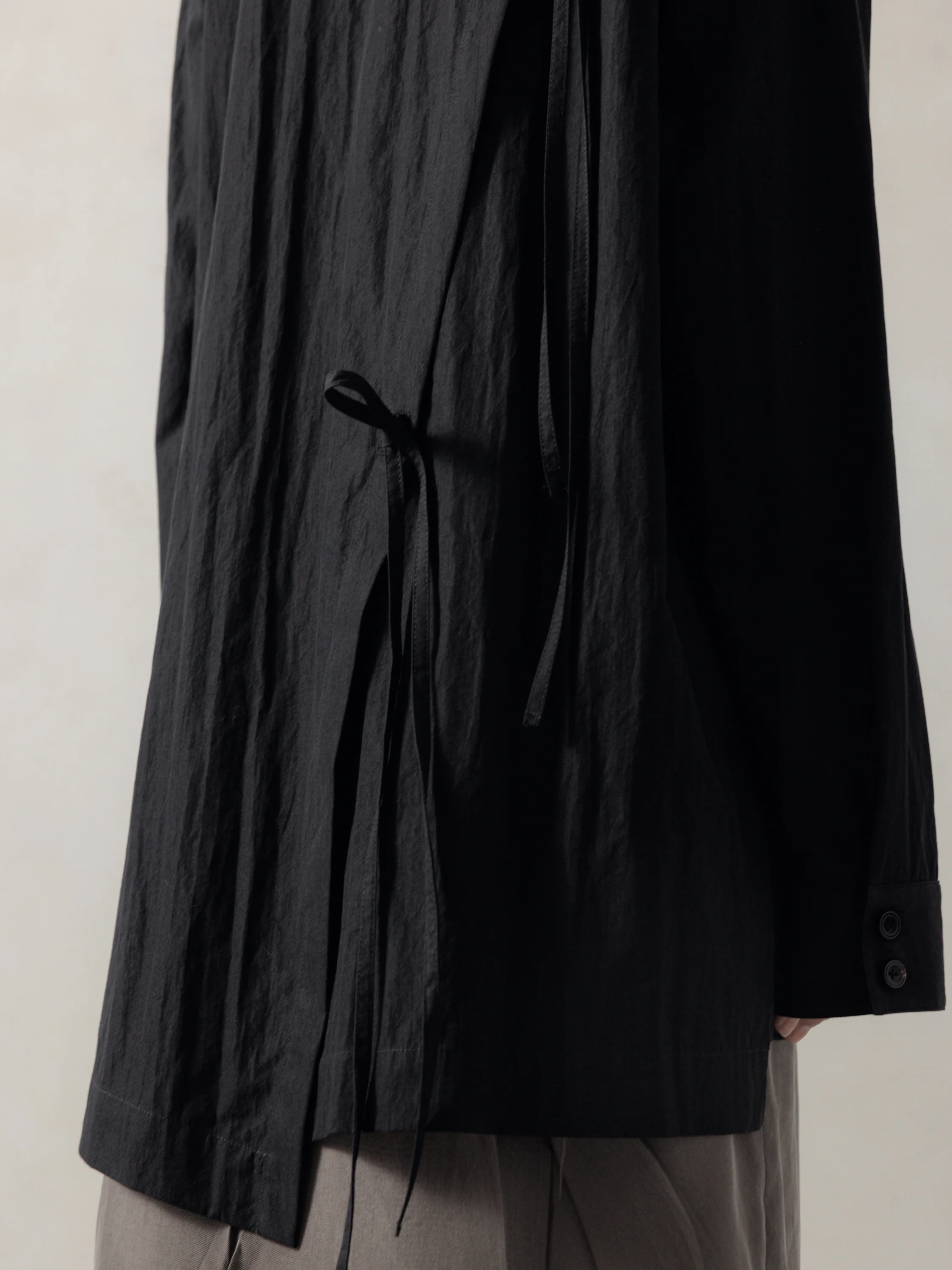 25FW WMS｜Drop Shoulder Shirt (Black) - Image 4