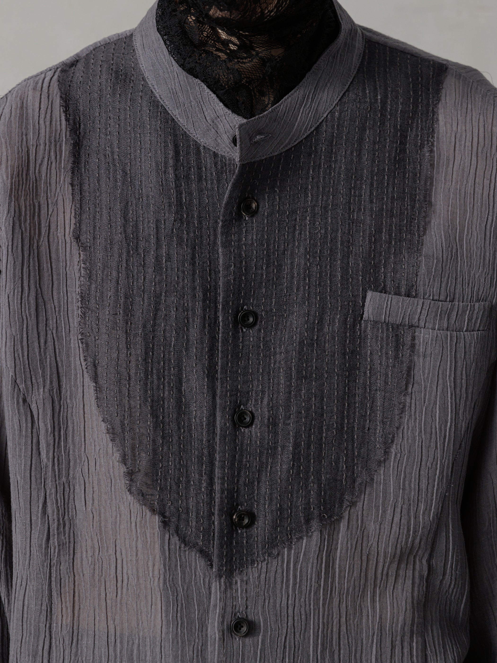 25SS｜Prick Stitch Tunic (Grey) - Image 5