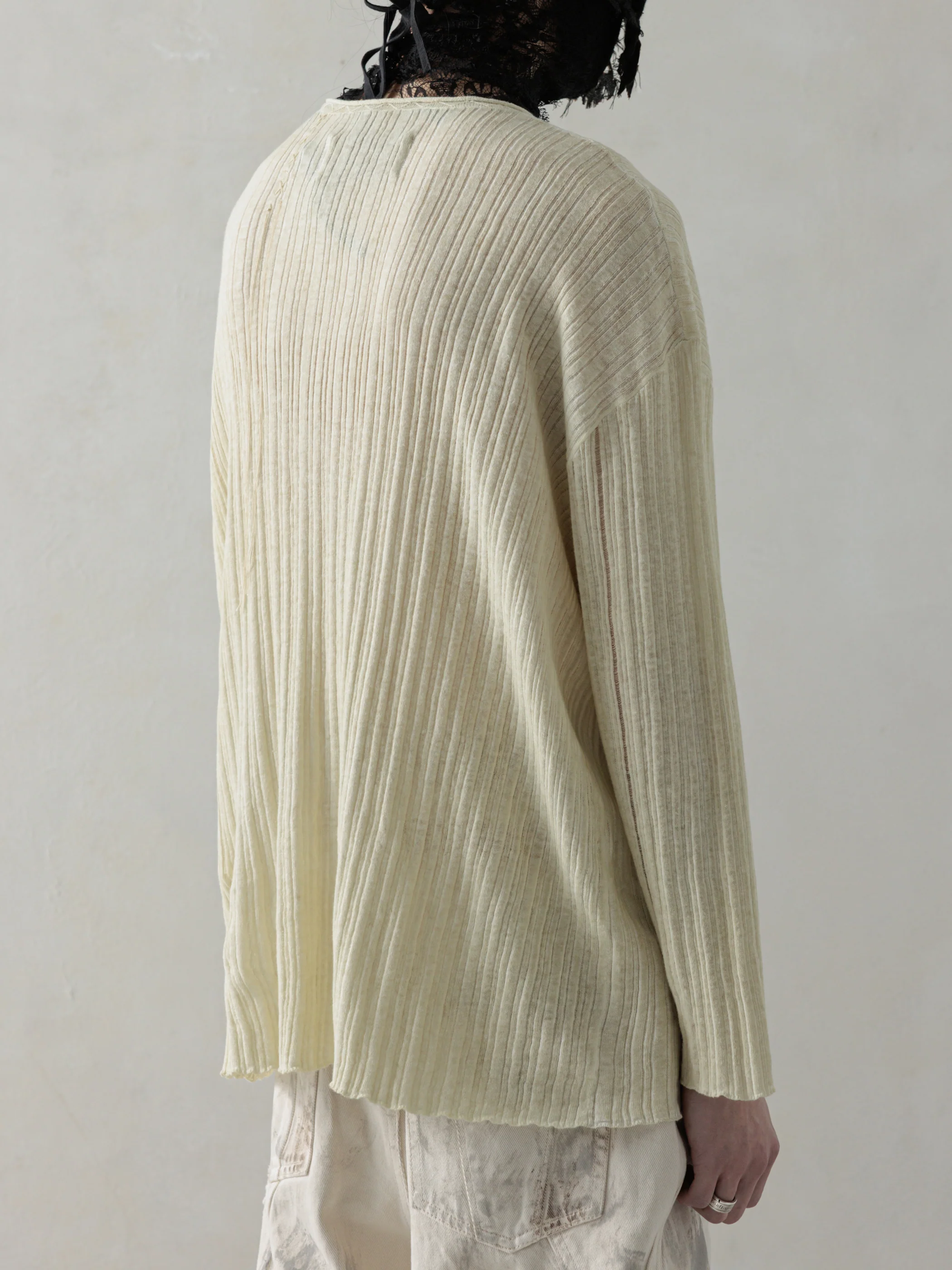 25SS｜Semi-sheer Dirt Knit (Beige) - Image 3