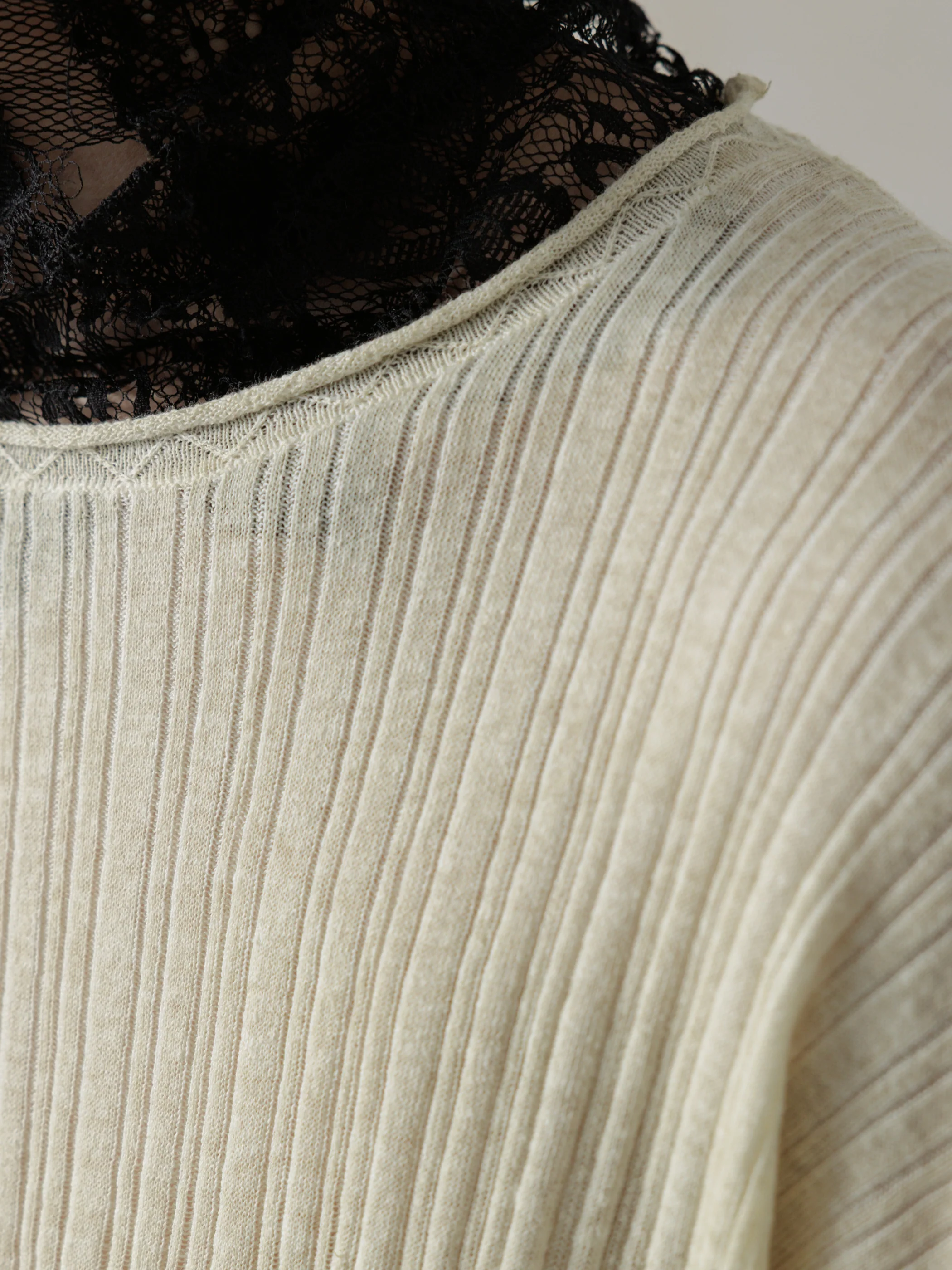 25SS｜Semi-sheer Dirt Knit (Beige) - Image 6