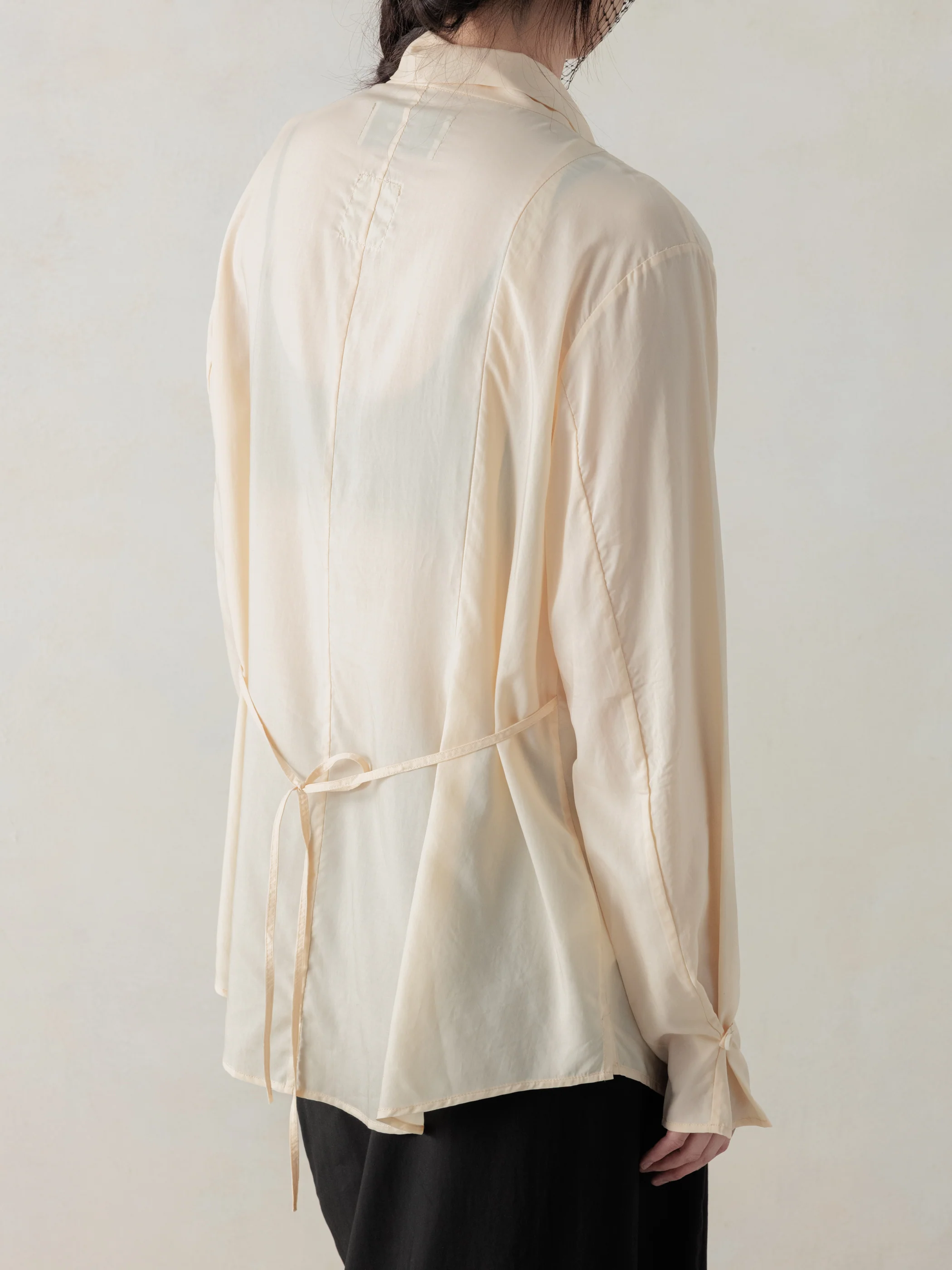 26SS WMS|Semi-Sheer Shirt (Beige) - Image 3