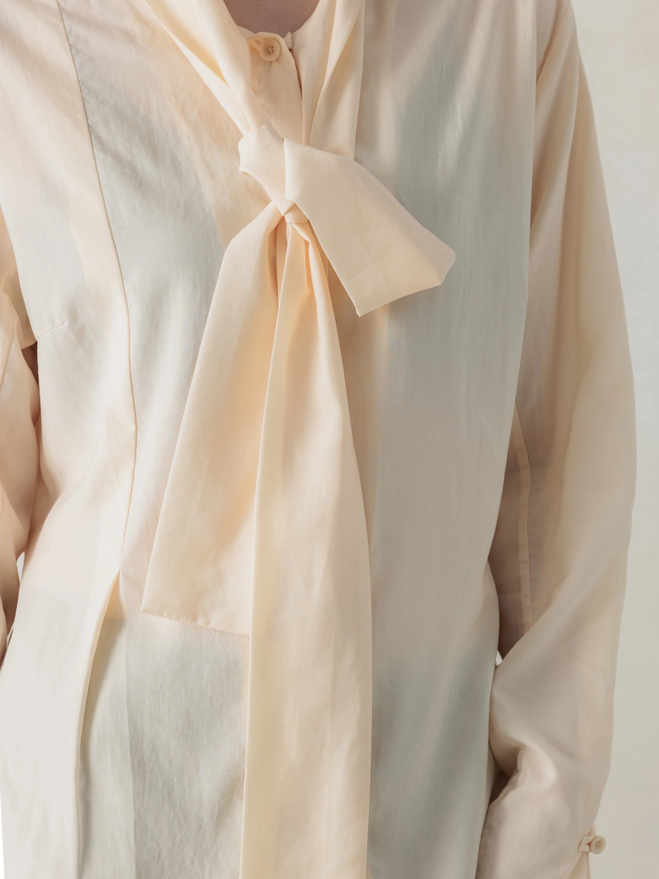 26SS WMS|Semi-Sheer Shirt (Beige) - Image 6
