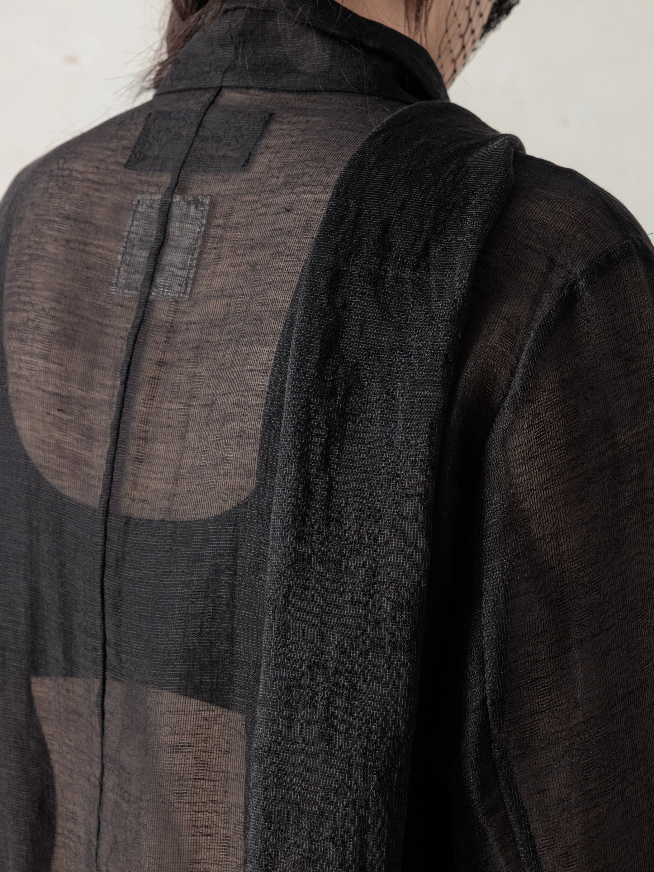 26SS WMS|Semi-Sheer Shirt (Black) - Image 4