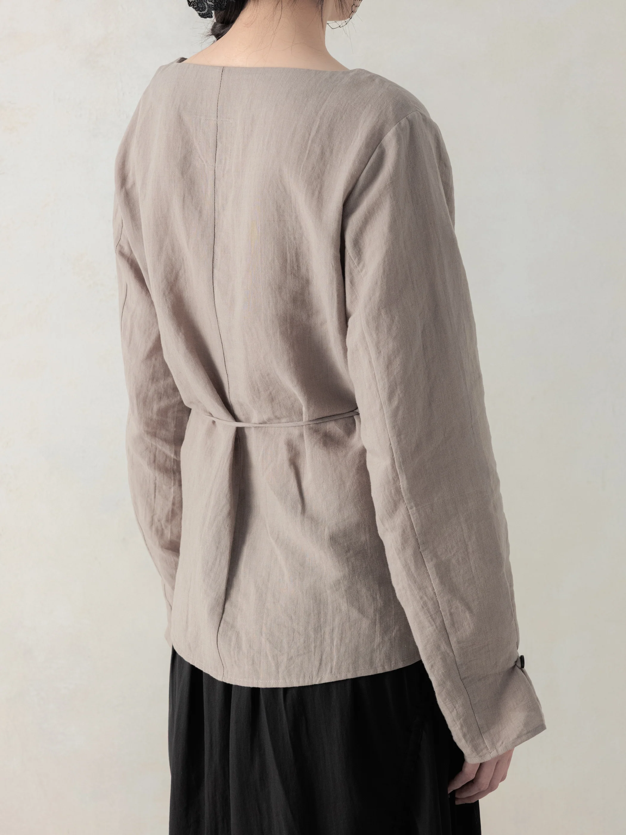 26SS WMS｜Side Button Shirt (Grey) - Image 3