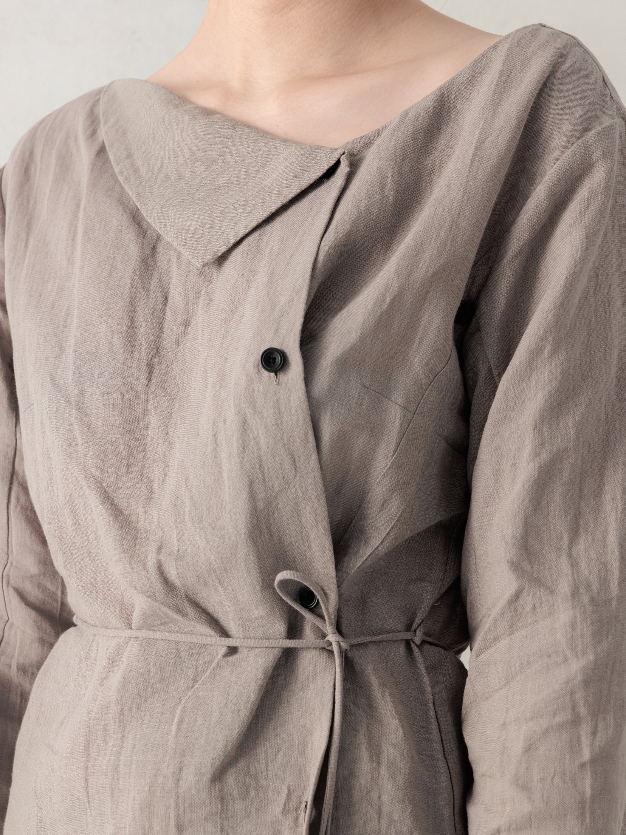 26SS WMS｜Side Button Shirt (Grey) - Image 5