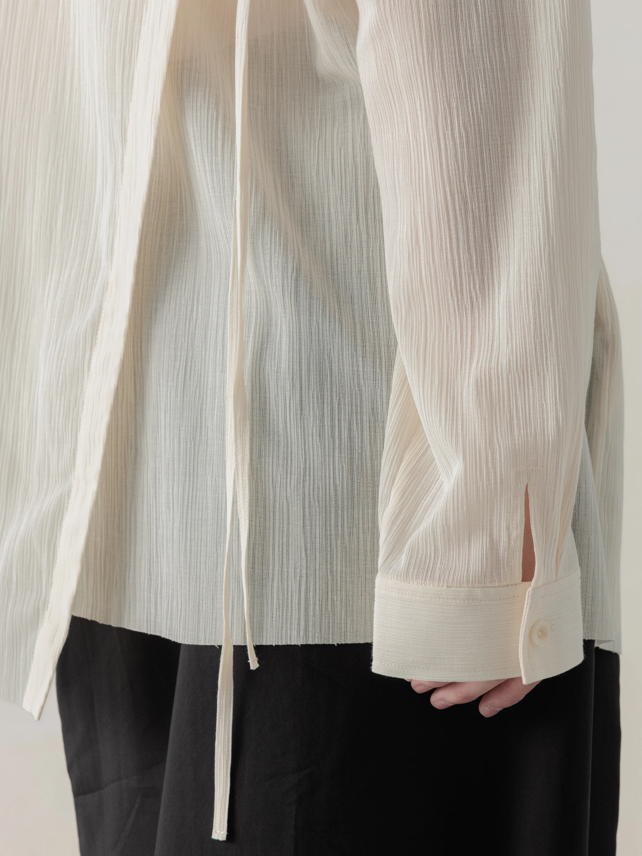 26SS WMS｜Structured Oversized Shirt (Beige) - Image 4