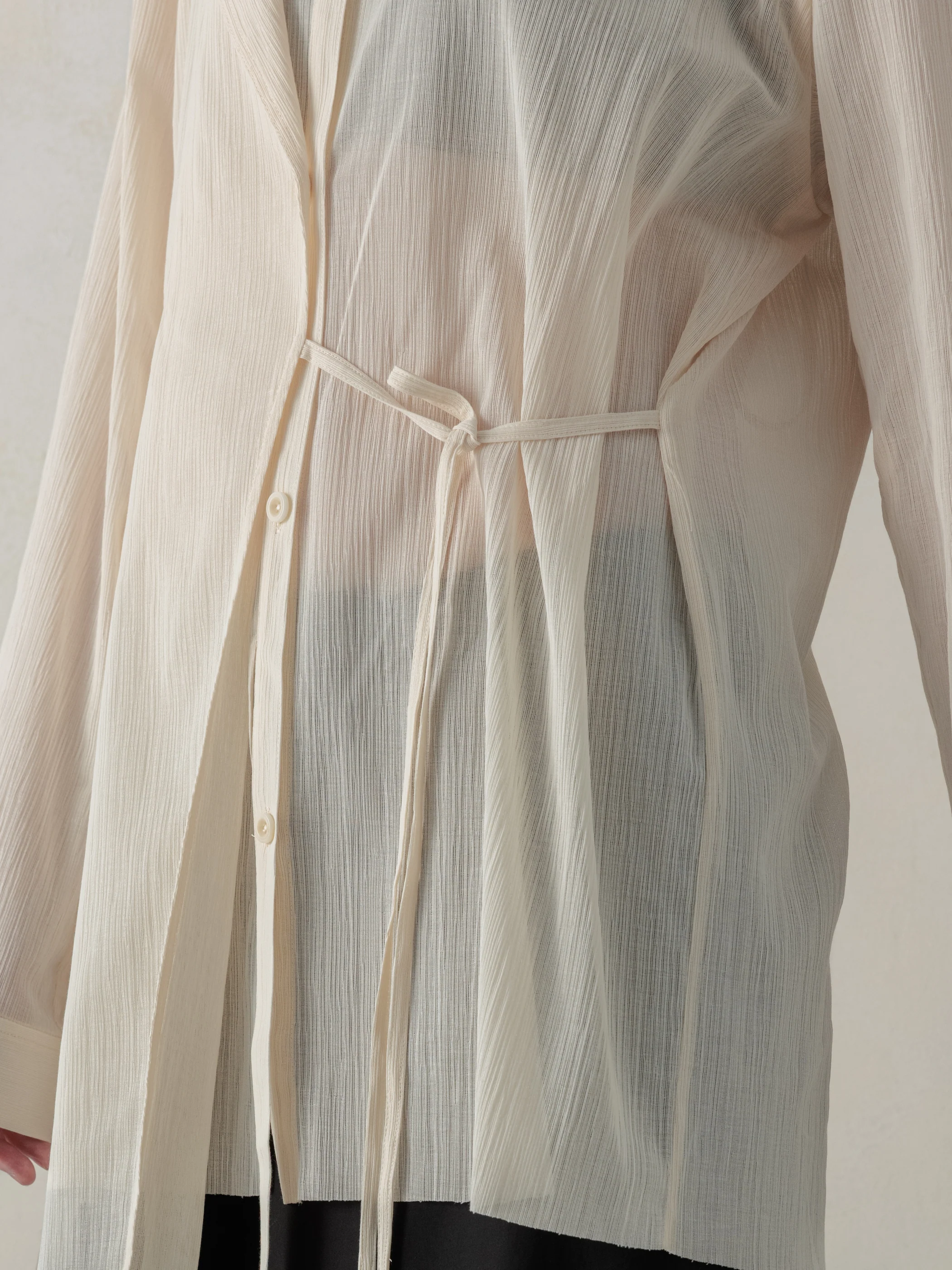 26SS WMS｜Structured Oversized Shirt (Beige) - Image 6