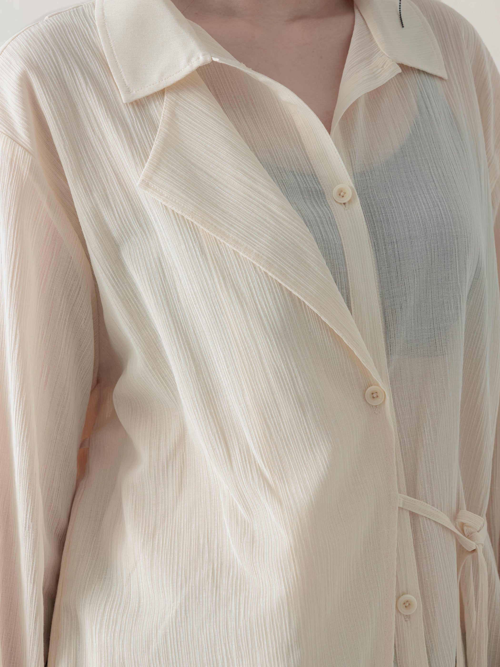 26SS WMS｜Structured Oversized Shirt (Beige) - Image 7