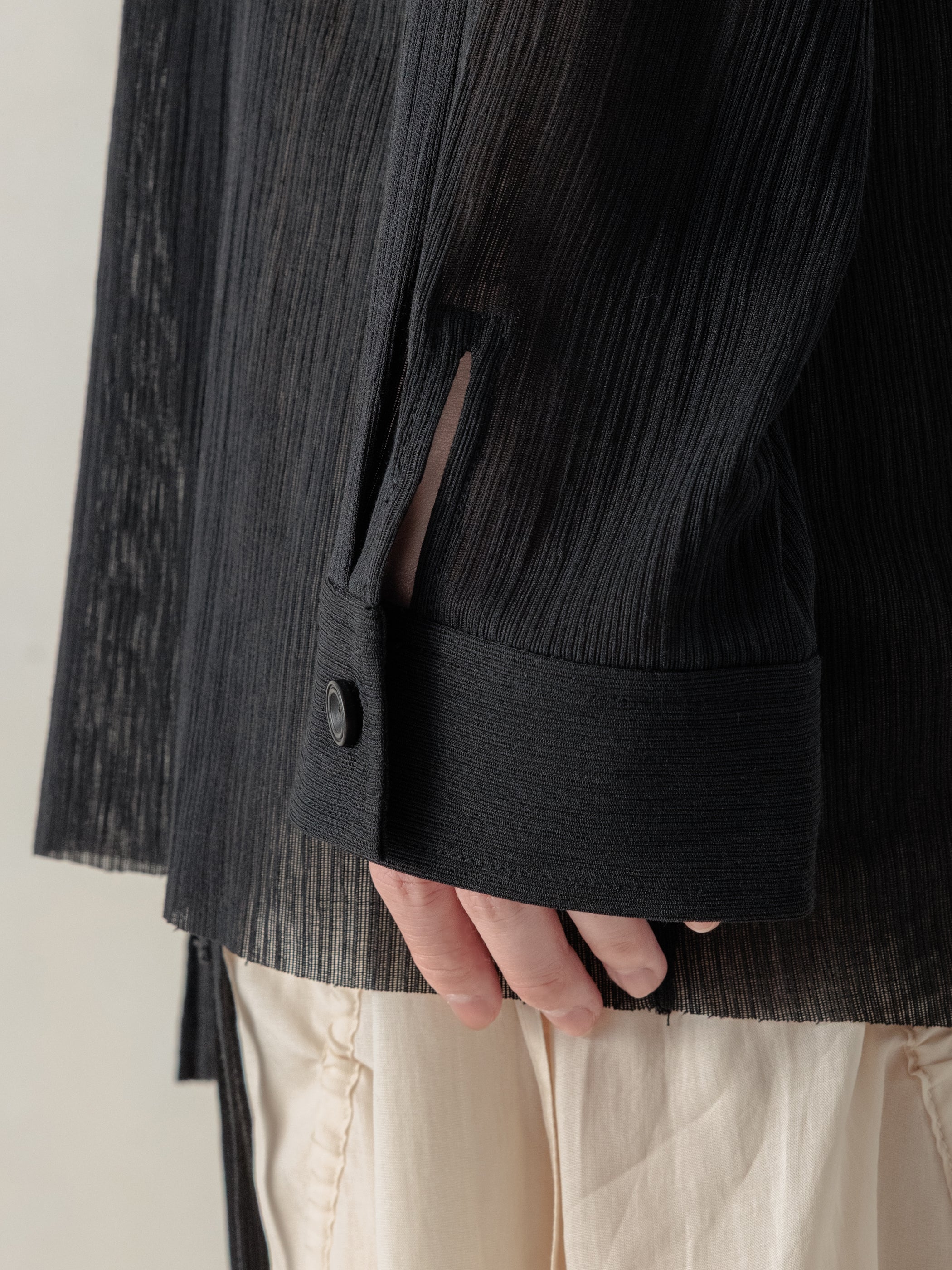 26SS WMS｜Structured Oversized Shirt (Black) - Image 5