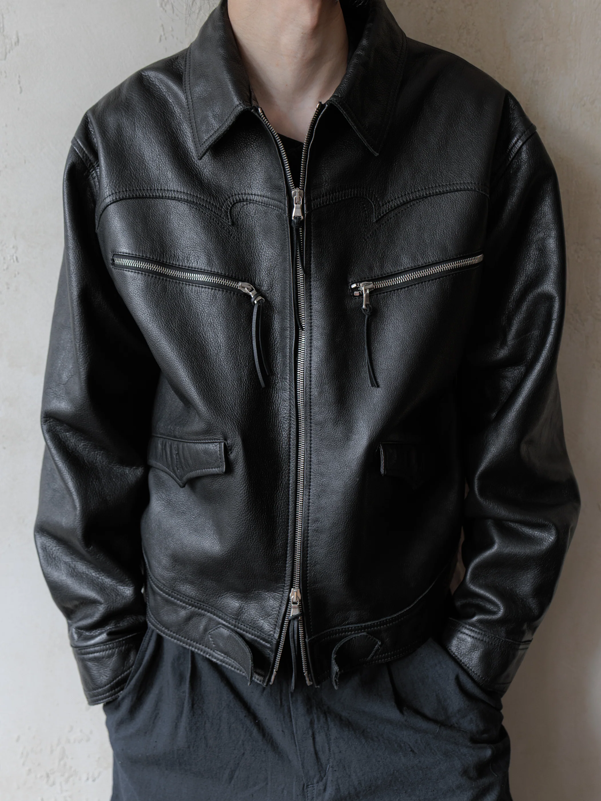 Forgotten Materials｜Cyclist Leather Jacket - Image 9