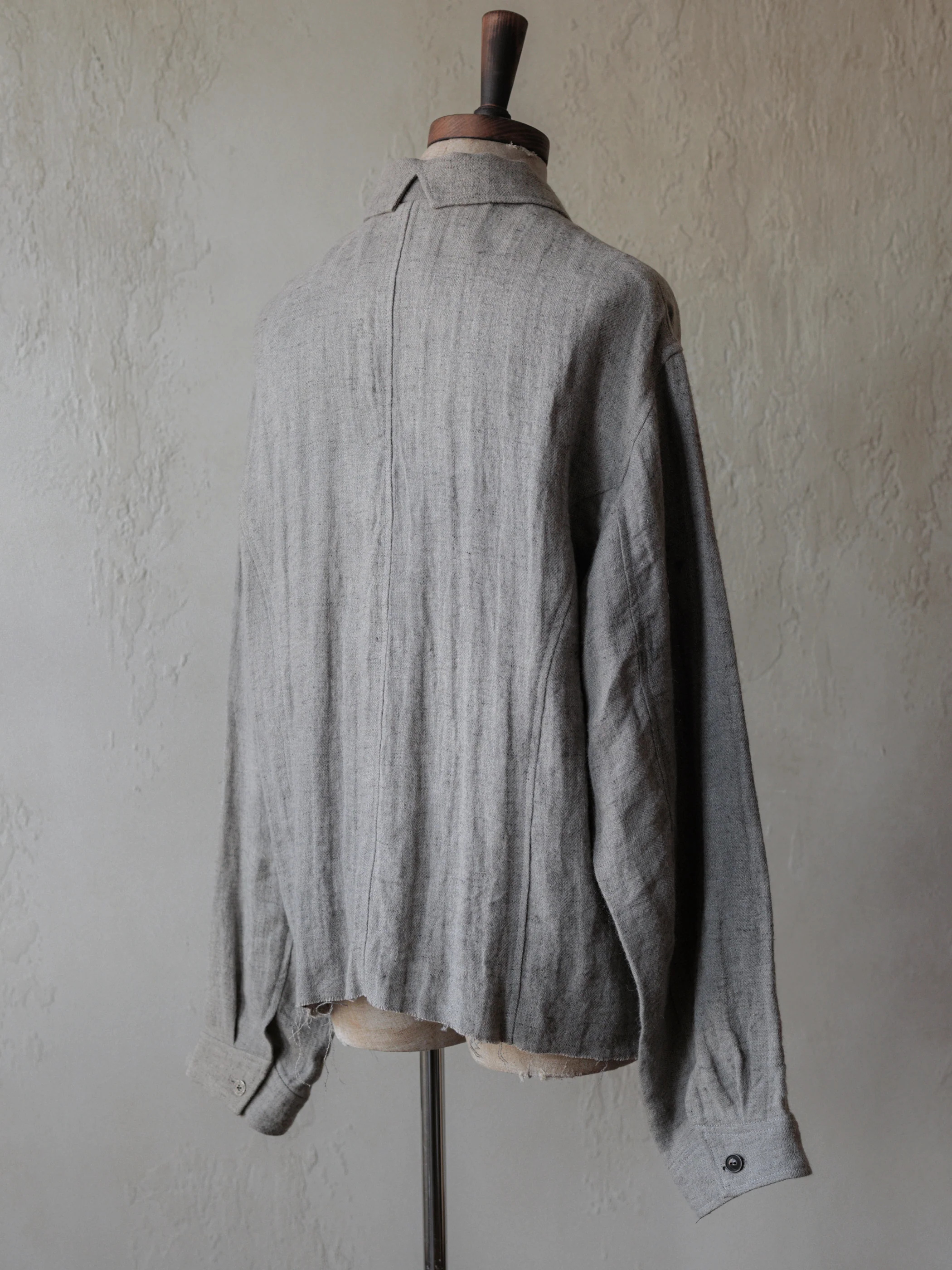 Forgotten Materials｜Linen DB JKT (Grey) - Image 4