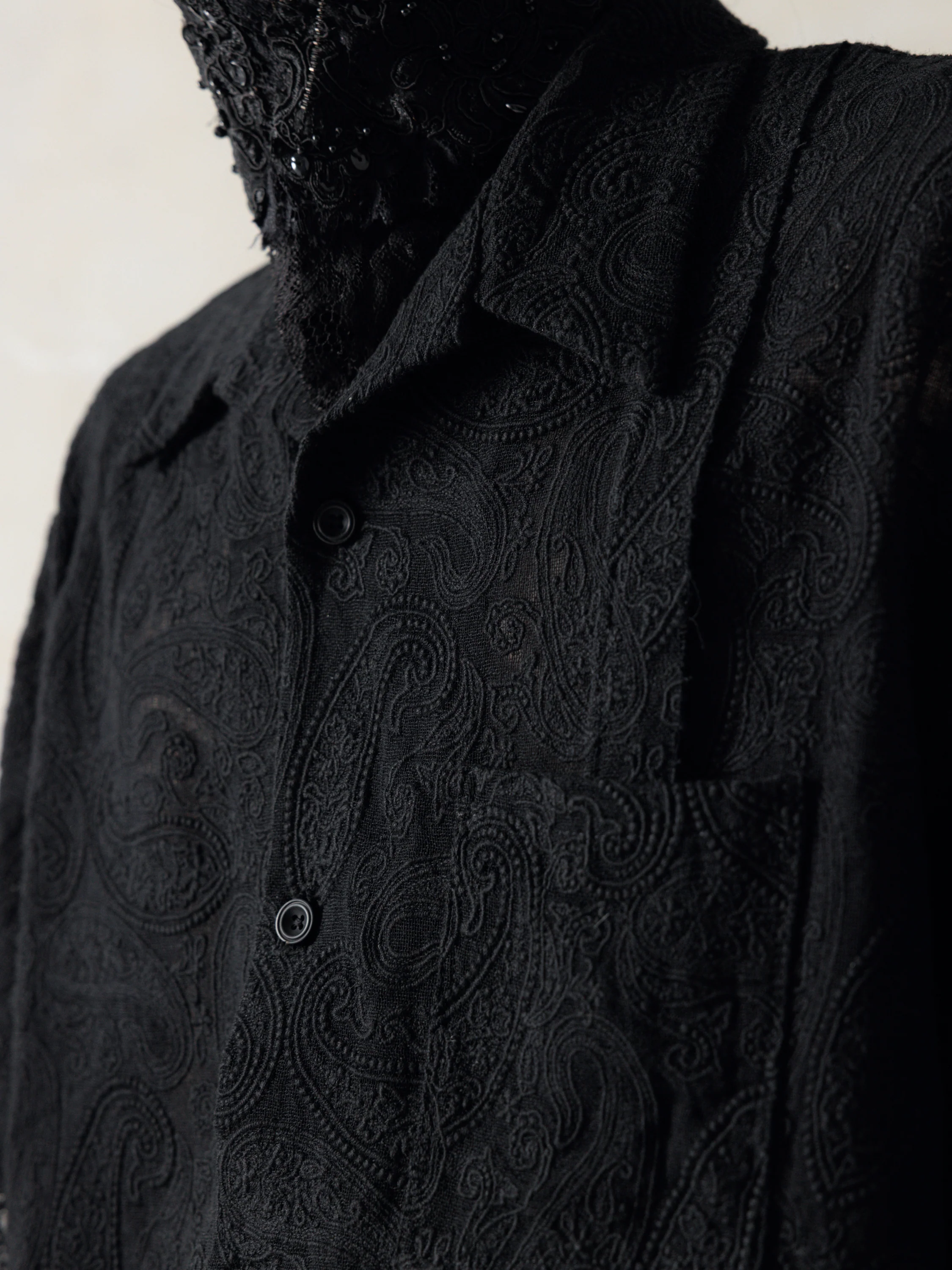 25SS｜Lace Shirt (Black) - Image 4